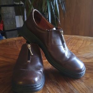 Josef Seibel zip front brown leather shoes size 43